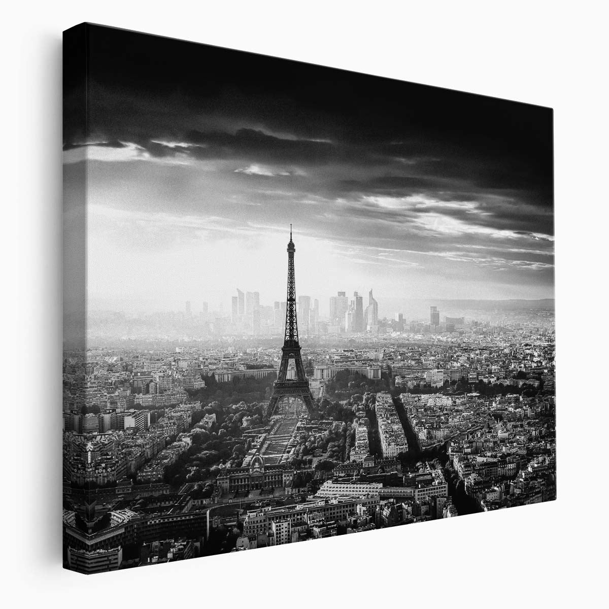 Paris Skyline Foggy Morning Black & White Photography Wall Art