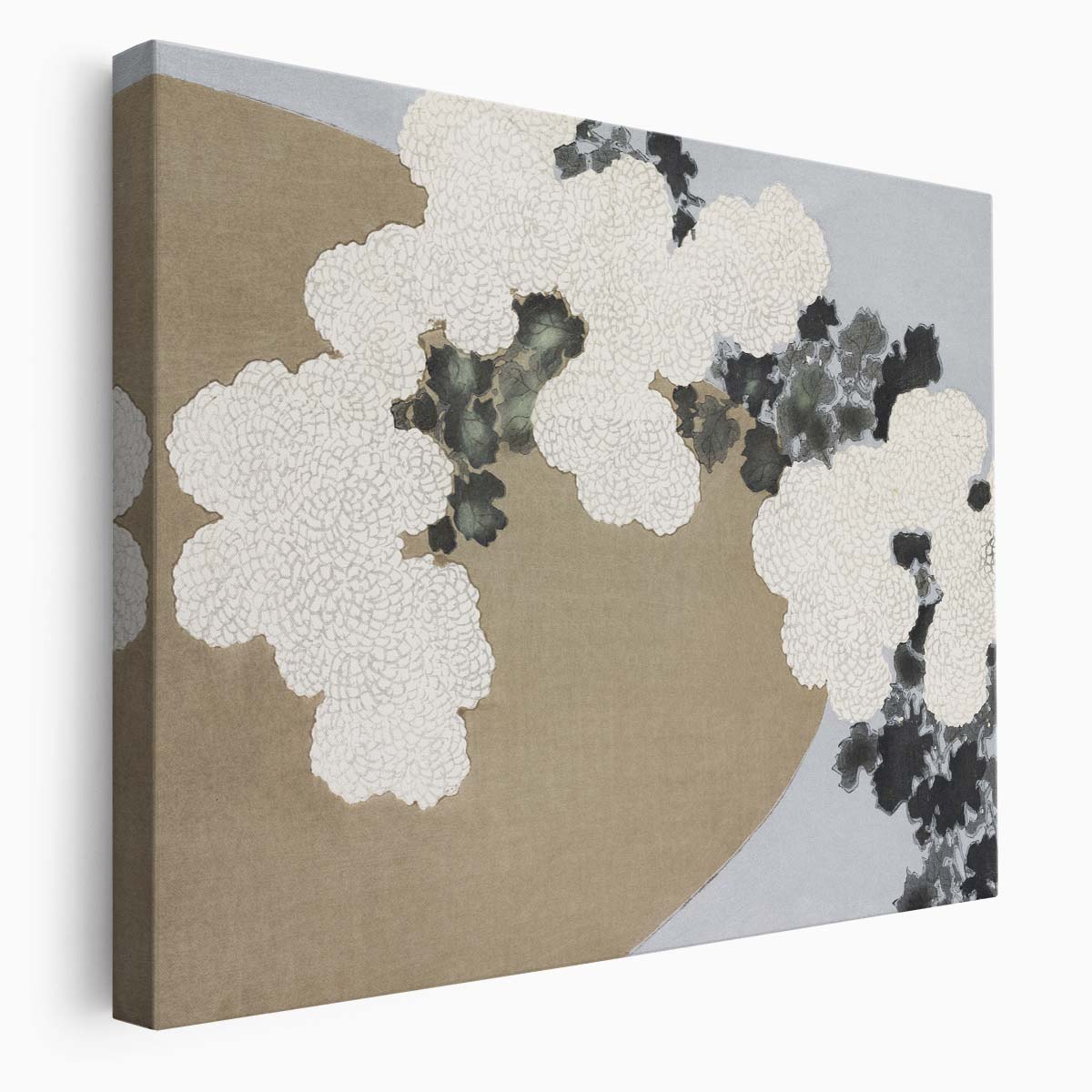 Vintage Sekka Momoyogusa Japanese Blossom Floral Wall Art by Luxuriance Designs. Made in USA.