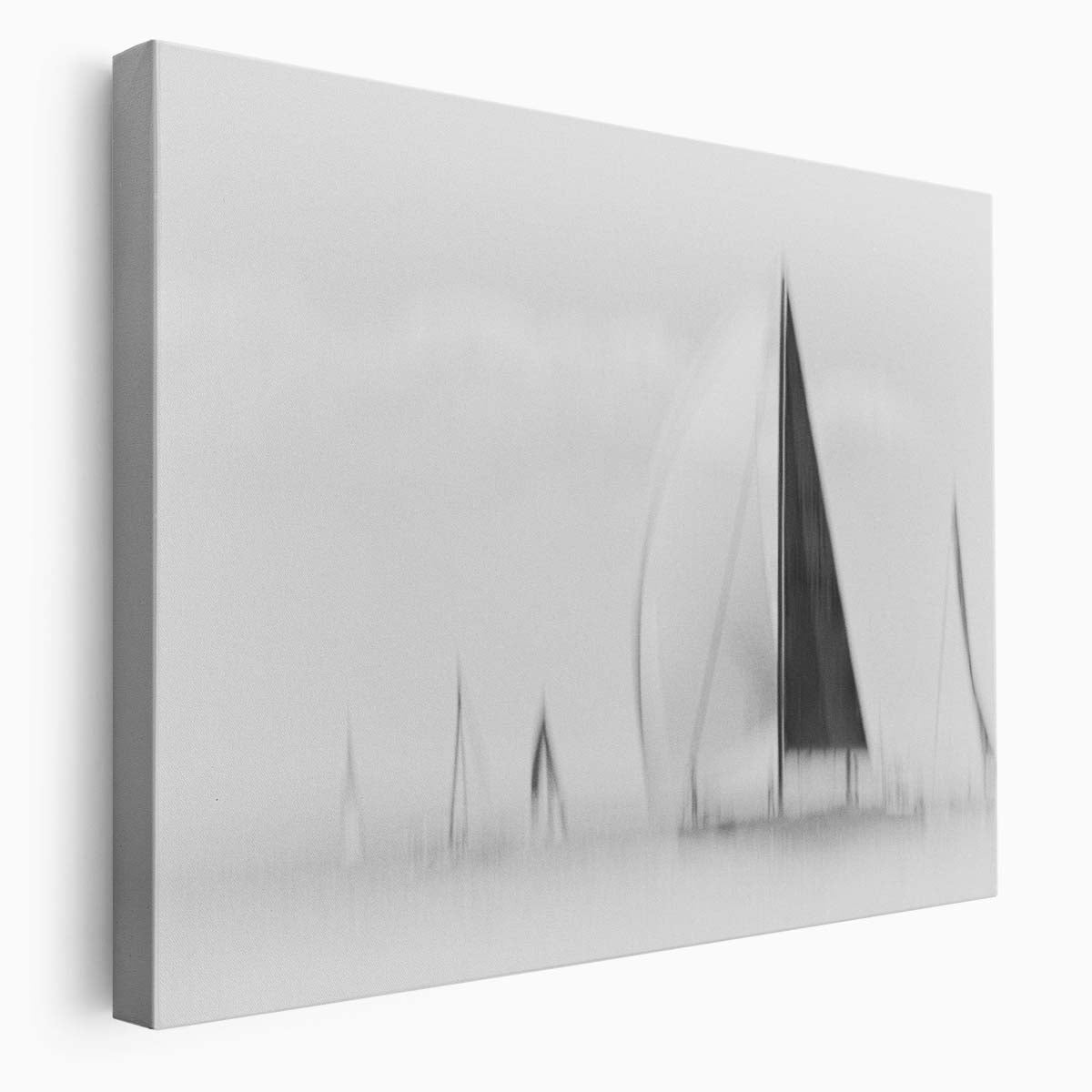 Abstract Nautical Seascape Sailboat Monochrome Wall Art by Luxuriance Designs. Made in USA.