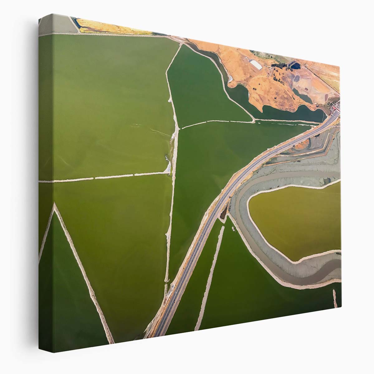 California Countryside Aerial Roadway Landscape Wall Art by Luxuriance Designs. Made in USA.