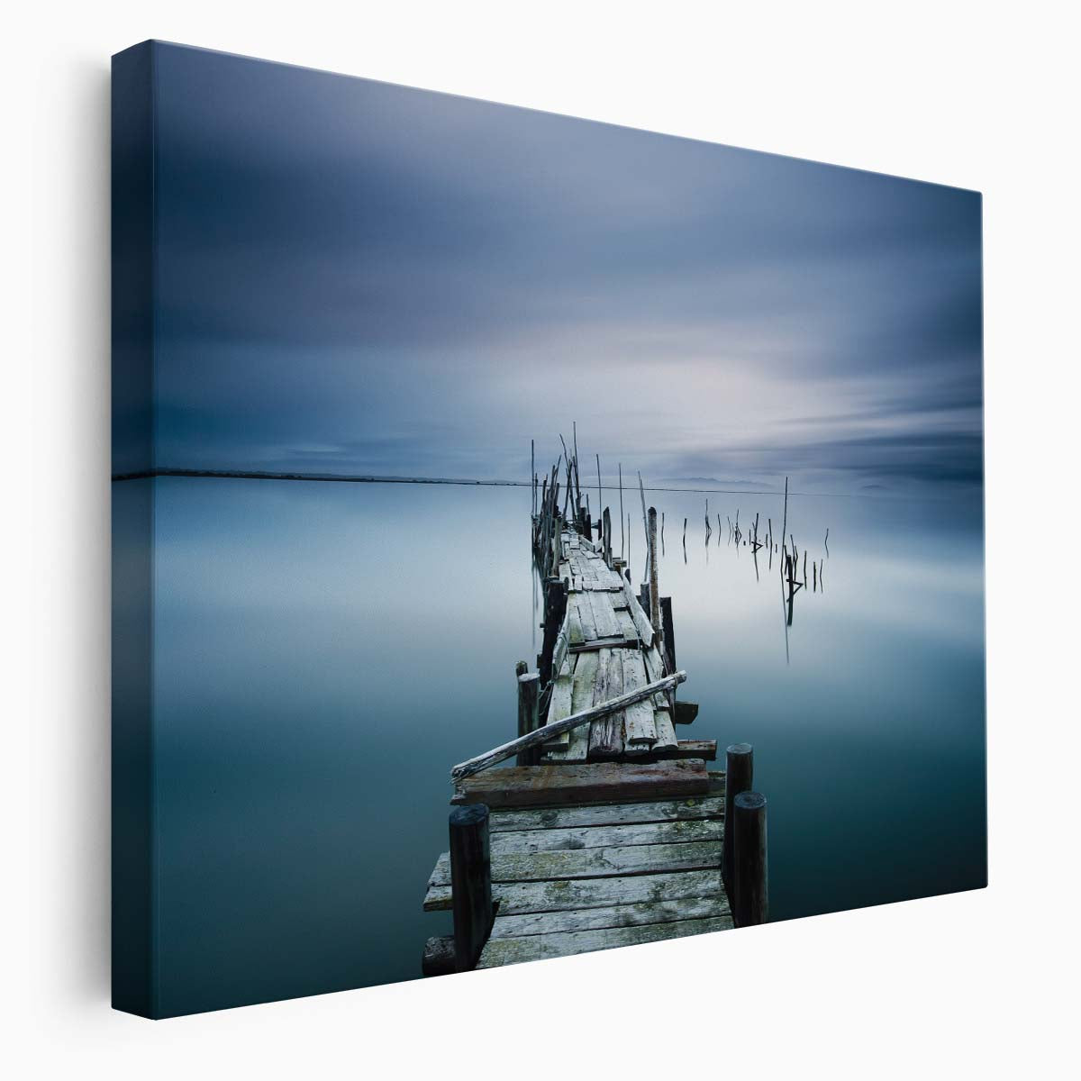 Serene Carrasqueira Pier Seascape Tranquility Wall Art by Luxuriance Designs. Made in USA.