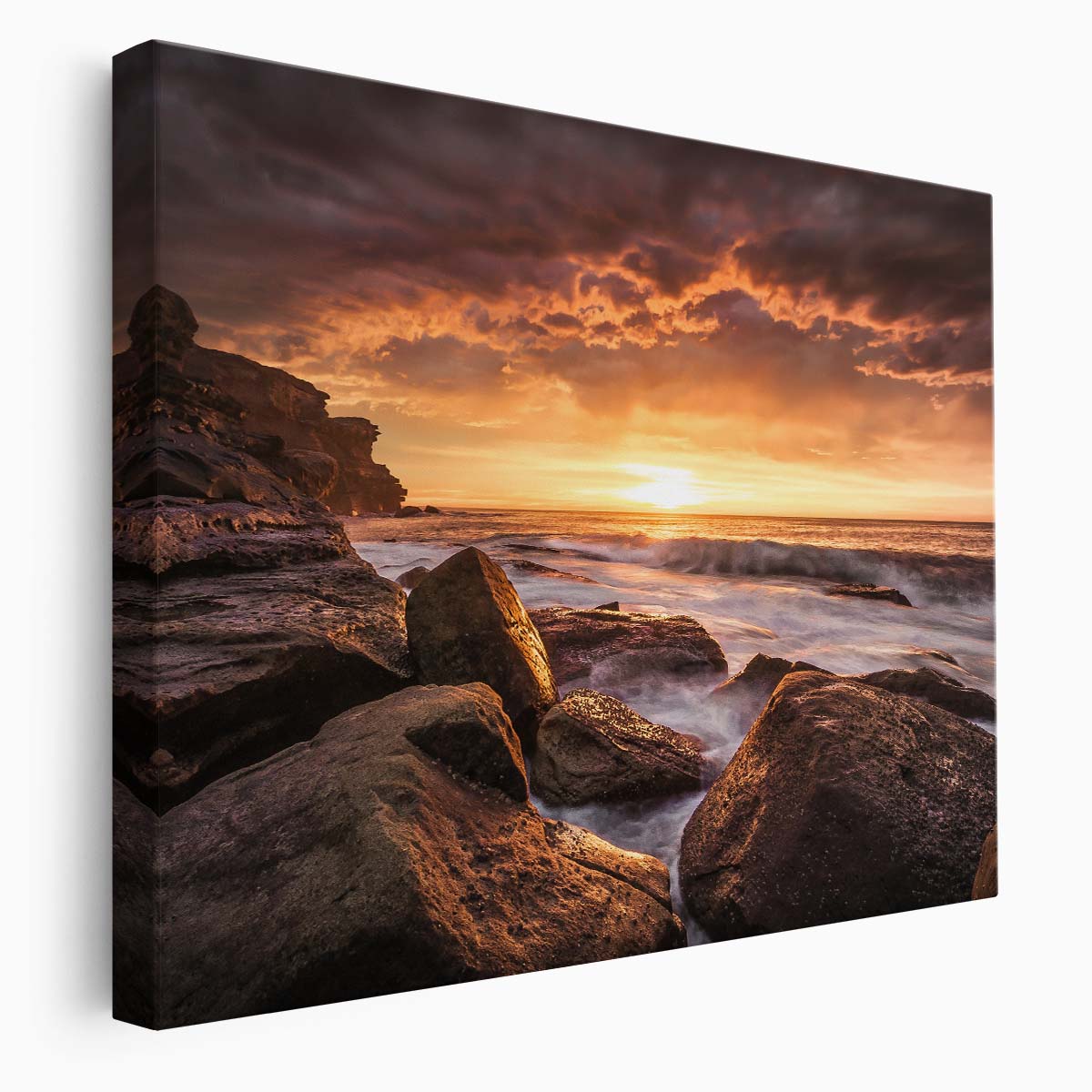 Cape Solander Sunrise Golden Sydney Seascape Photography Wall Art