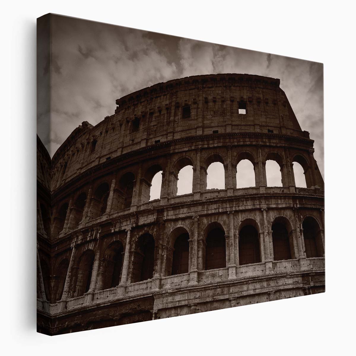 Iconic Colosseum Rome Ruins Monochrome Wall Art by Luxuriance Designs. Made in USA.