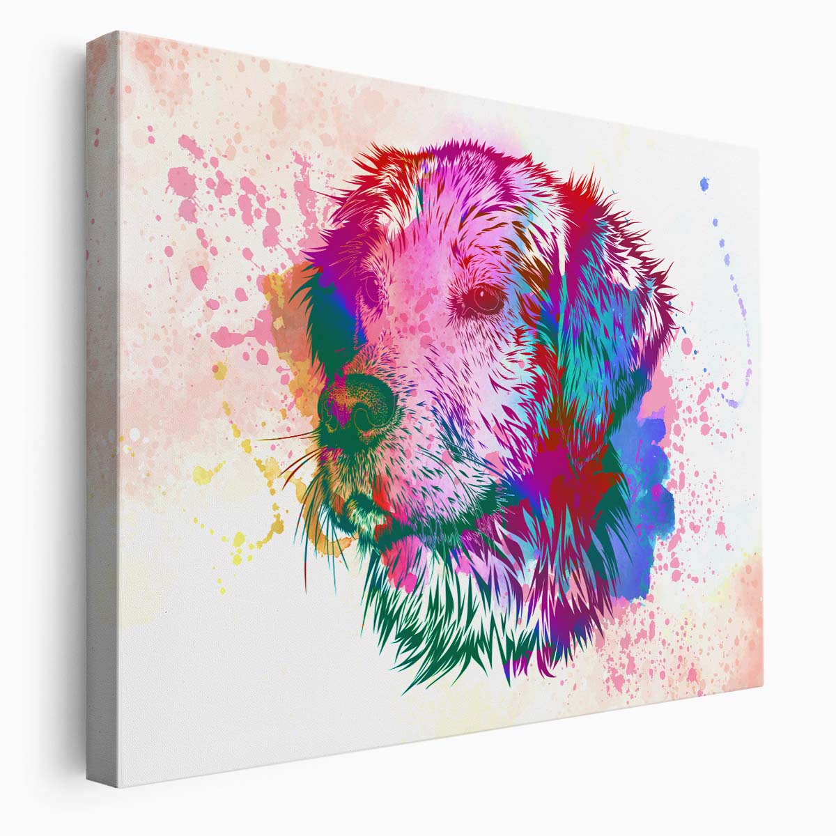 Dog Watercolor Painting Wall Art by Luxuriance Designs. Made in USA.