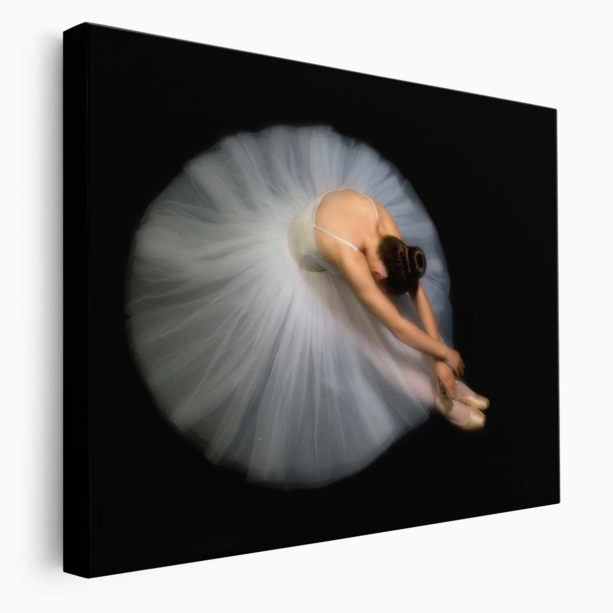 Graceful Ballerina Portrait in White Dress Wall Art by Luxuriance Designs. Made in USA.