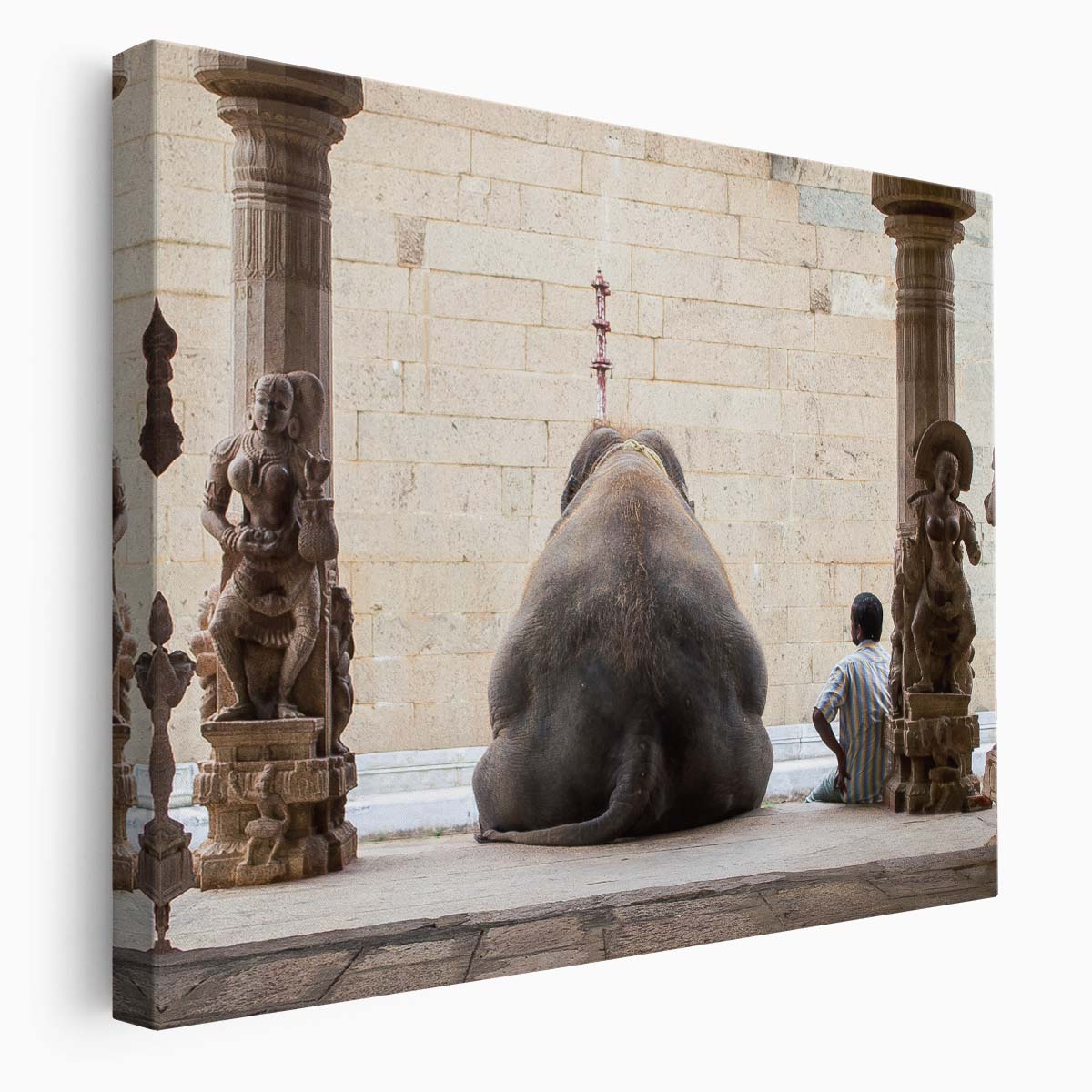 Sacred Elephant Temple Zen Meditation Wall Art by Luxuriance Designs. Made in USA.