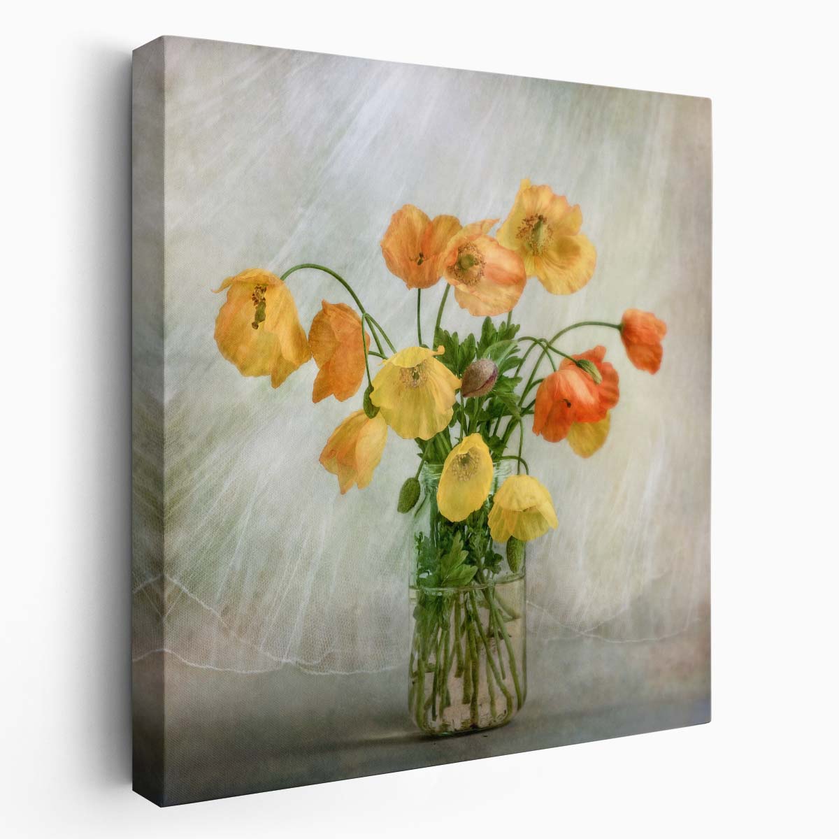 Summer Poppies in Vase A UK Floral Still Life Photography Wall Art by Luxuriance Designs. Made in USA.