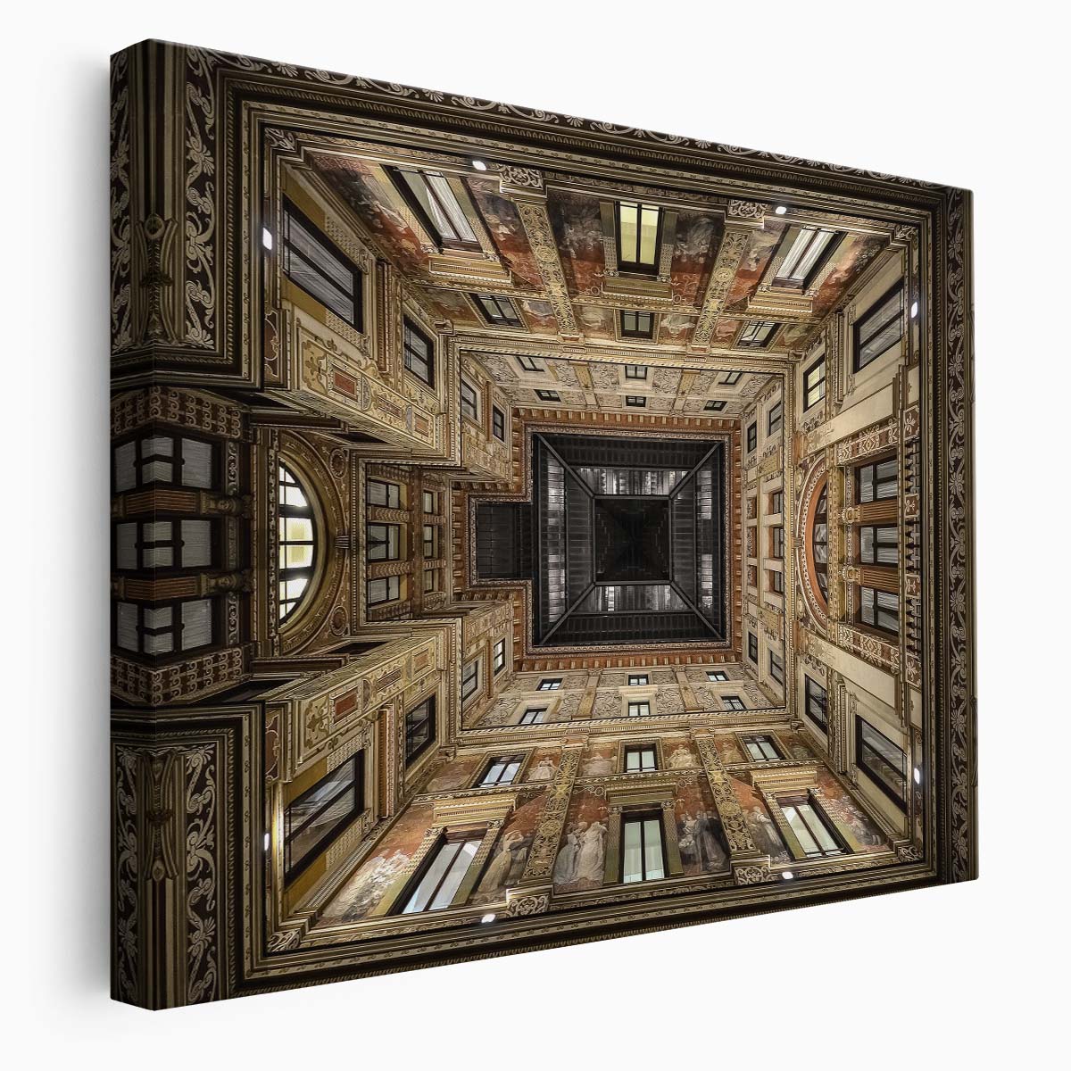 Rome's Historic Galleria Sciarra Courtyard Architecture Wall Art by Luxuriance Designs. Made in USA.