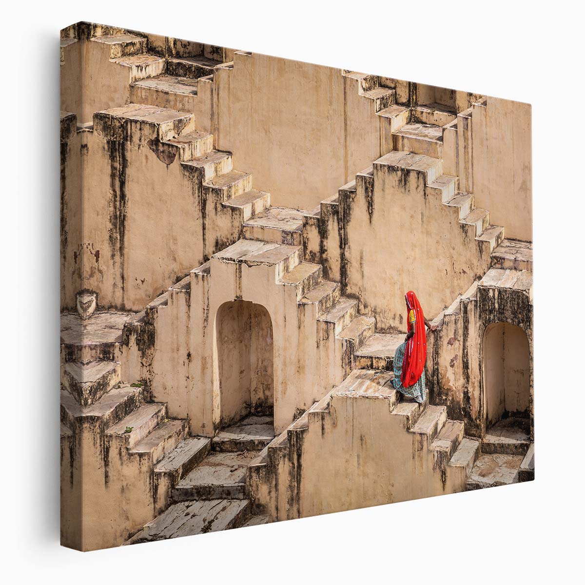 India's Ancient Stepwell Historical Architecture Photography Wall Art