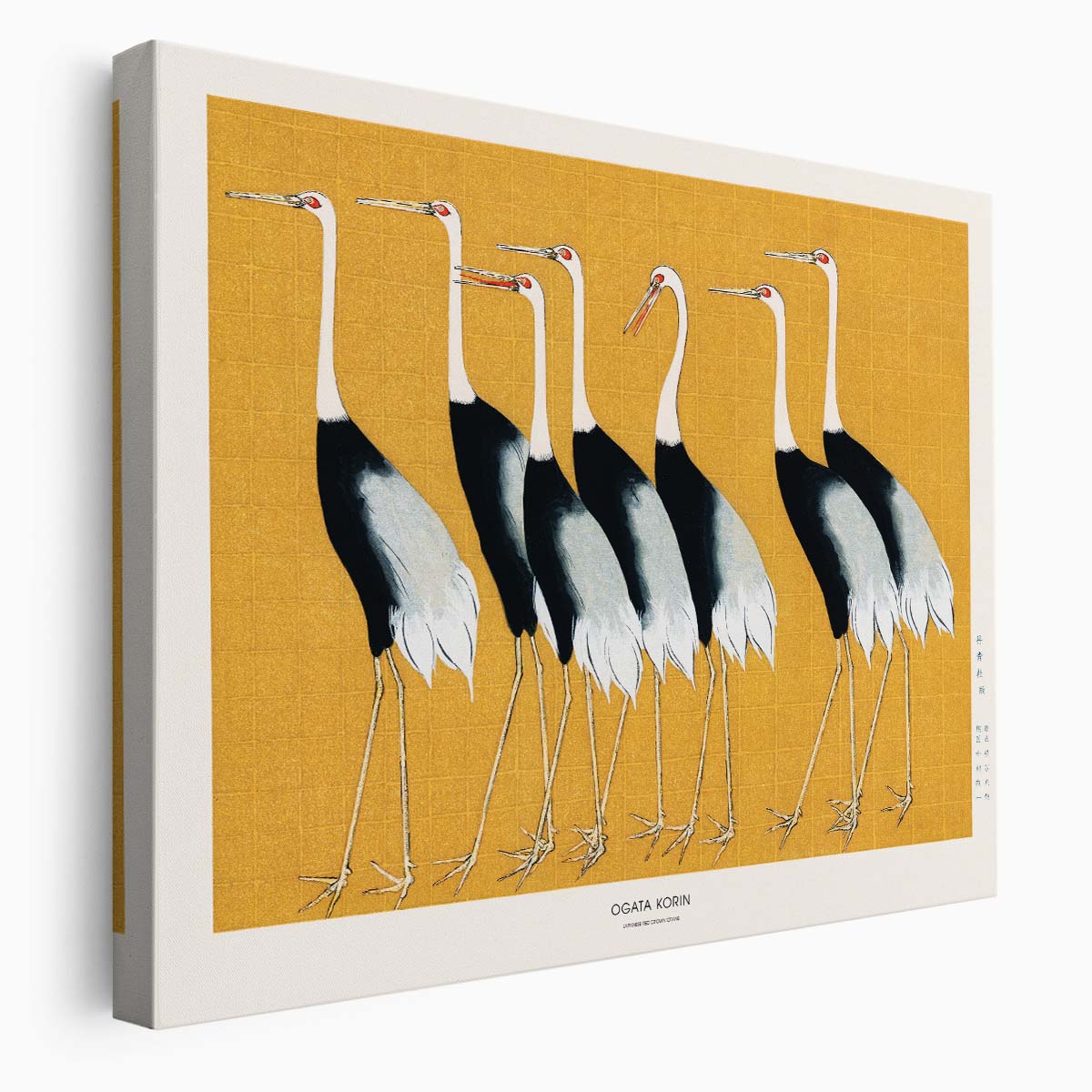 Ogata Korin's Vintage Japanese Red Crown Crane Print Wall Art