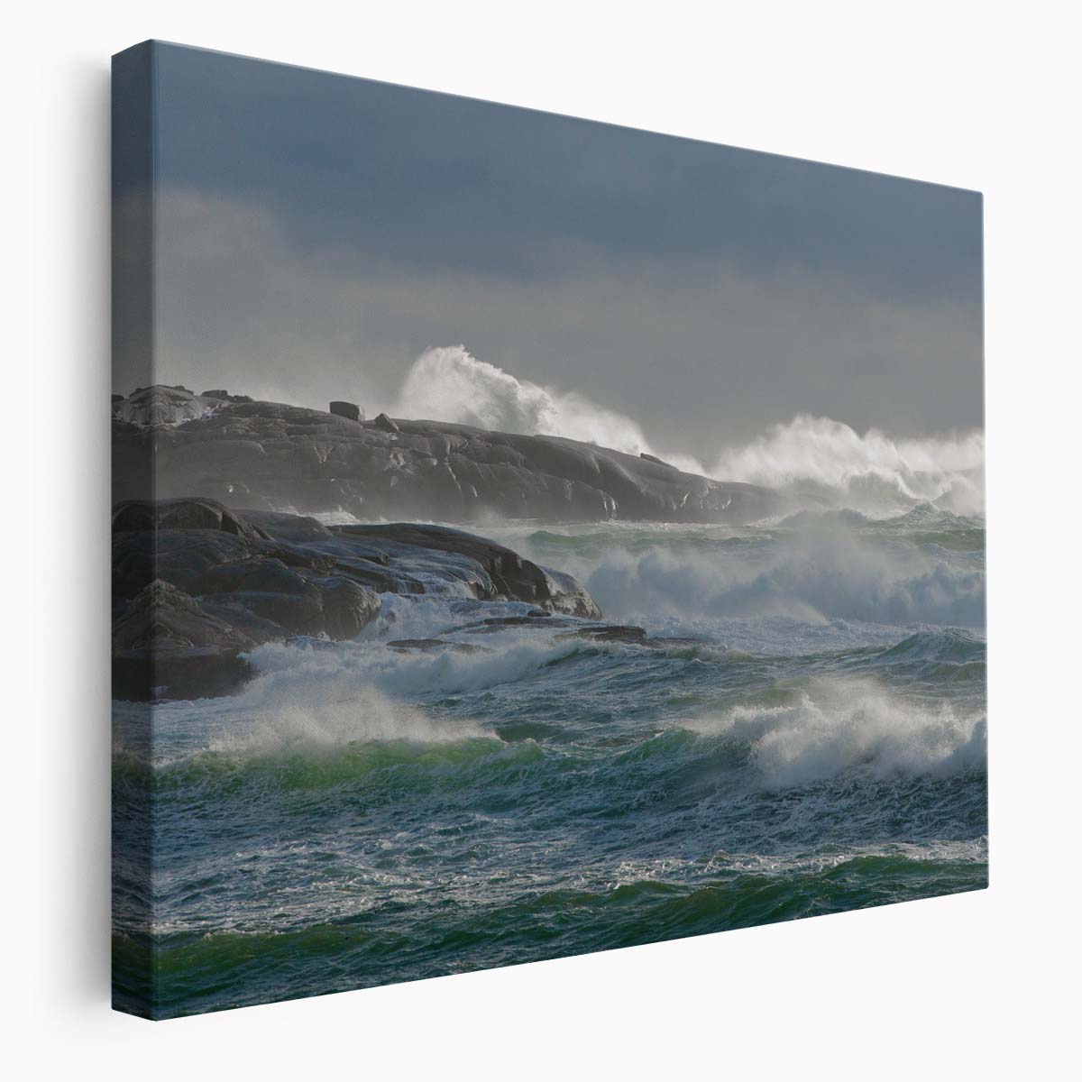 Nova Scotia Lighthouse Amidst Waves - Coastal Seascape Photography Wall Art