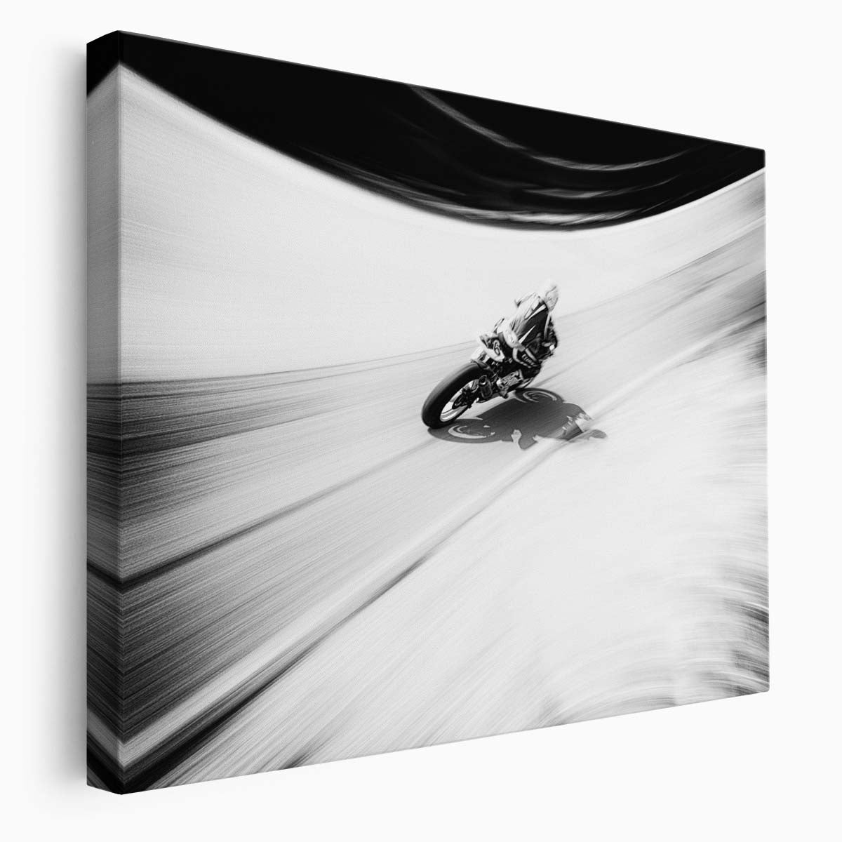 Speeding Motorcycles Race, Monochrome Action Wall Art by Luxuriance Designs. Made in USA.