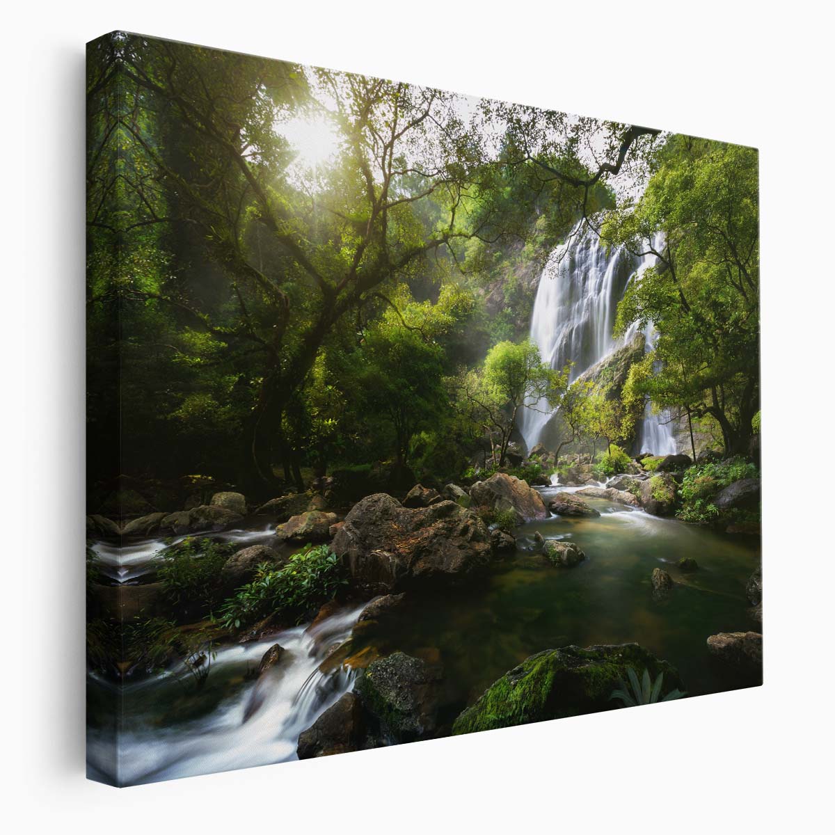 Majestic Khlong Lan Waterfall Stream Landscape Photography Wall Art