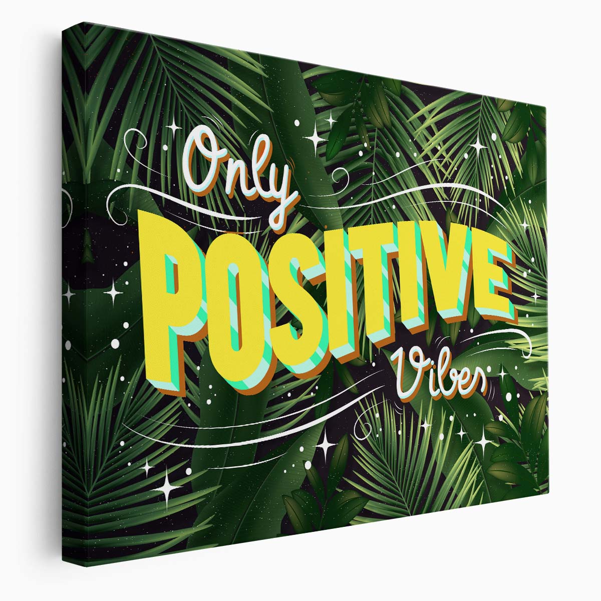 Only Positive Vibes Wall Art by Luxuriance Designs. Made in USA.