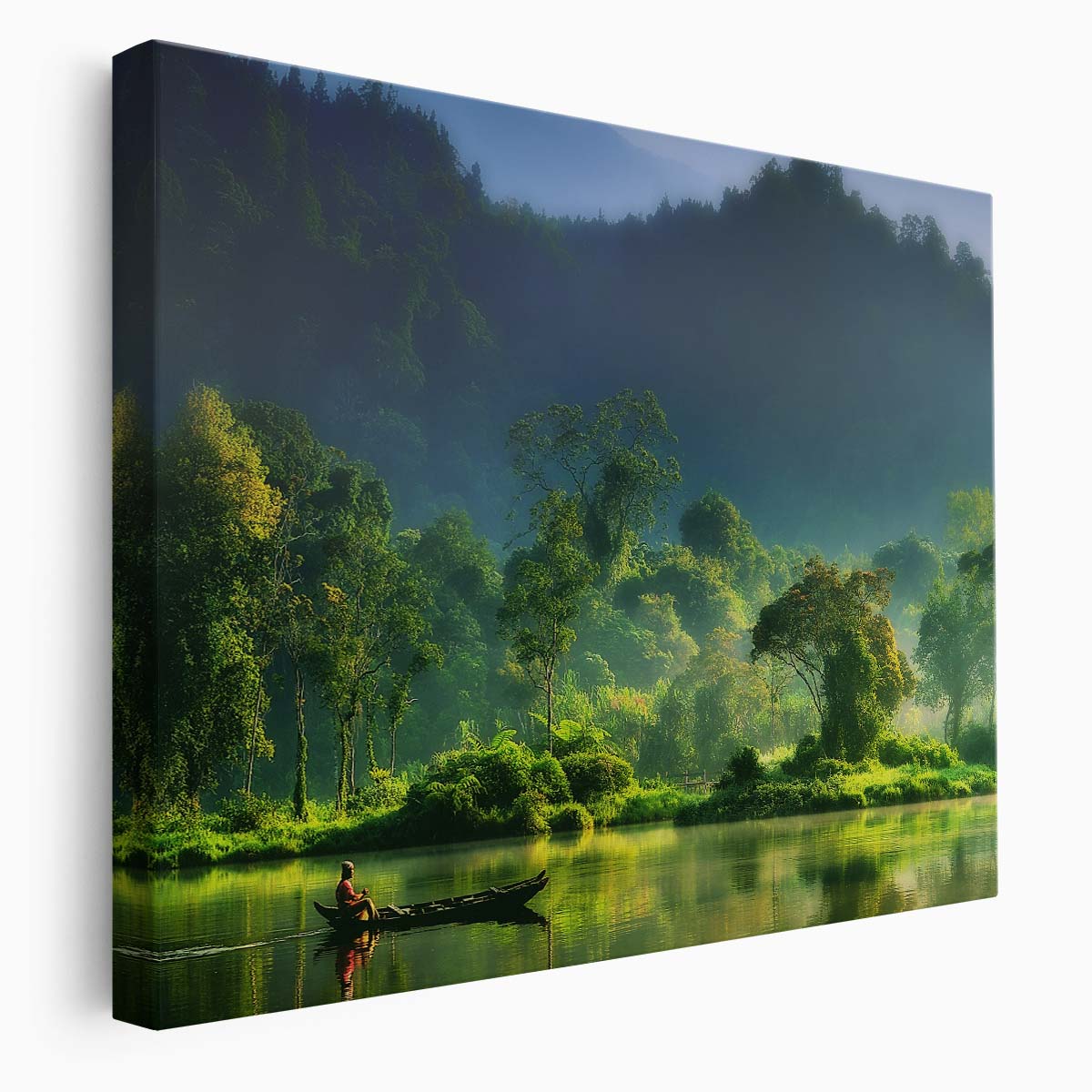 Serene Indonesian Jungle River Landscape Photography Wall Art