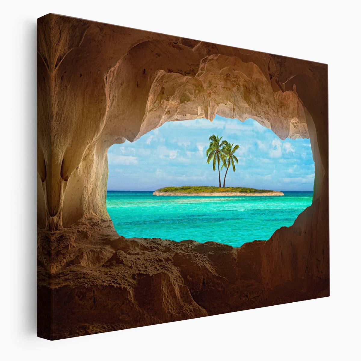 Exotic Tropical Beach & Cave Paradise Landscape Photography Wall Art