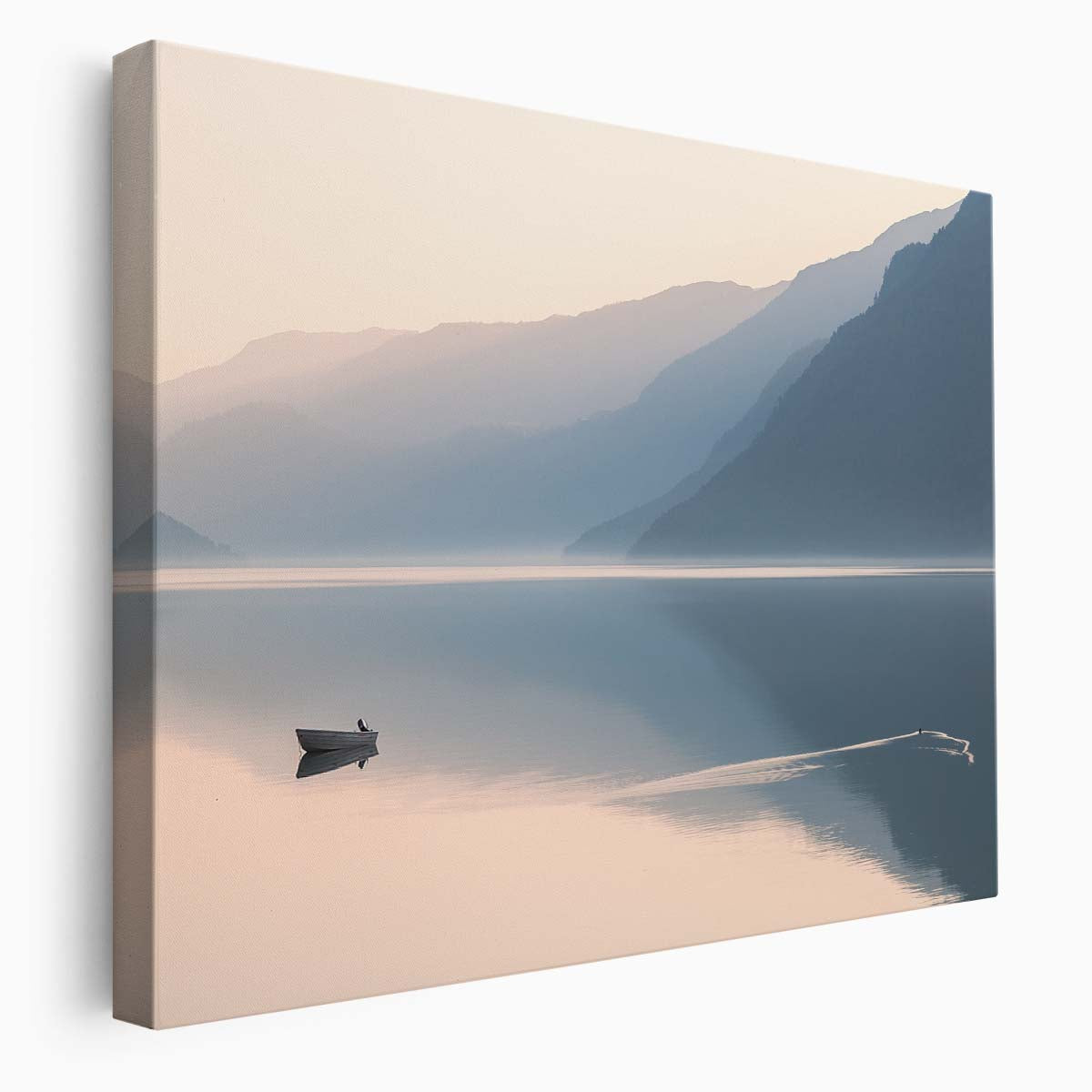 Serene Norway Lake & Mountain Landscape Photo Art Wall Art