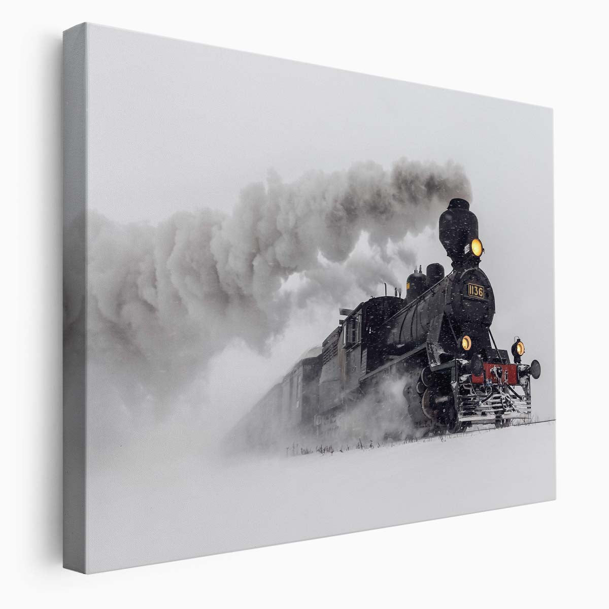 Vintage Steam Train Winter Rush Wall Art by Luxuriance Designs. Made in USA.