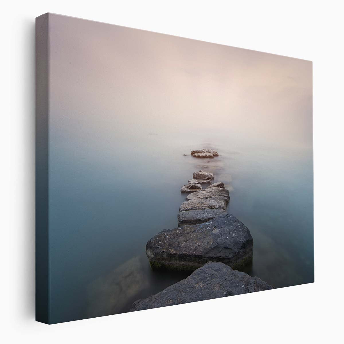 Tranquil Leman Lake Stones Serene Zen Photography Wall Art