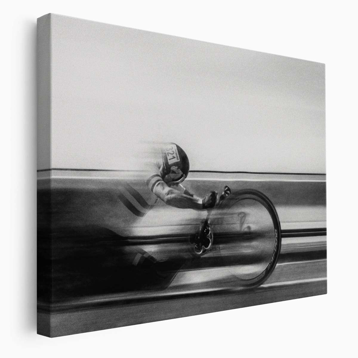 Speed Rush Monochrome Cycling Race Wall Art by Luxuriance Designs. Made in USA.