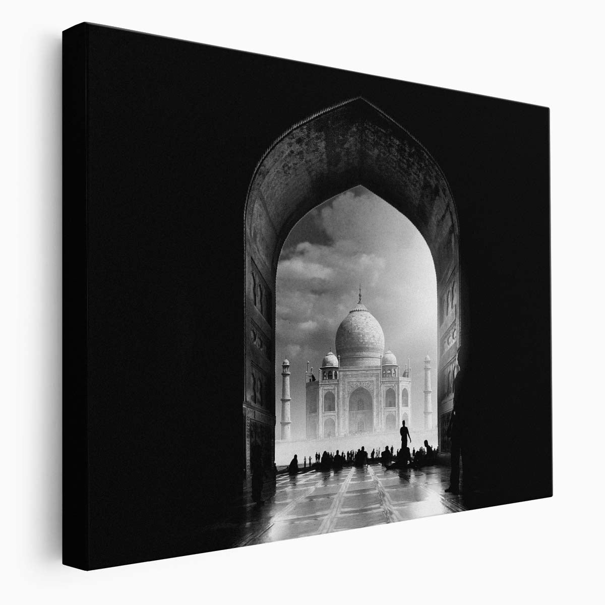 Taj Mahal Iconic Monochrome Architecture Wall Art by Luxuriance Designs. Made in USA.