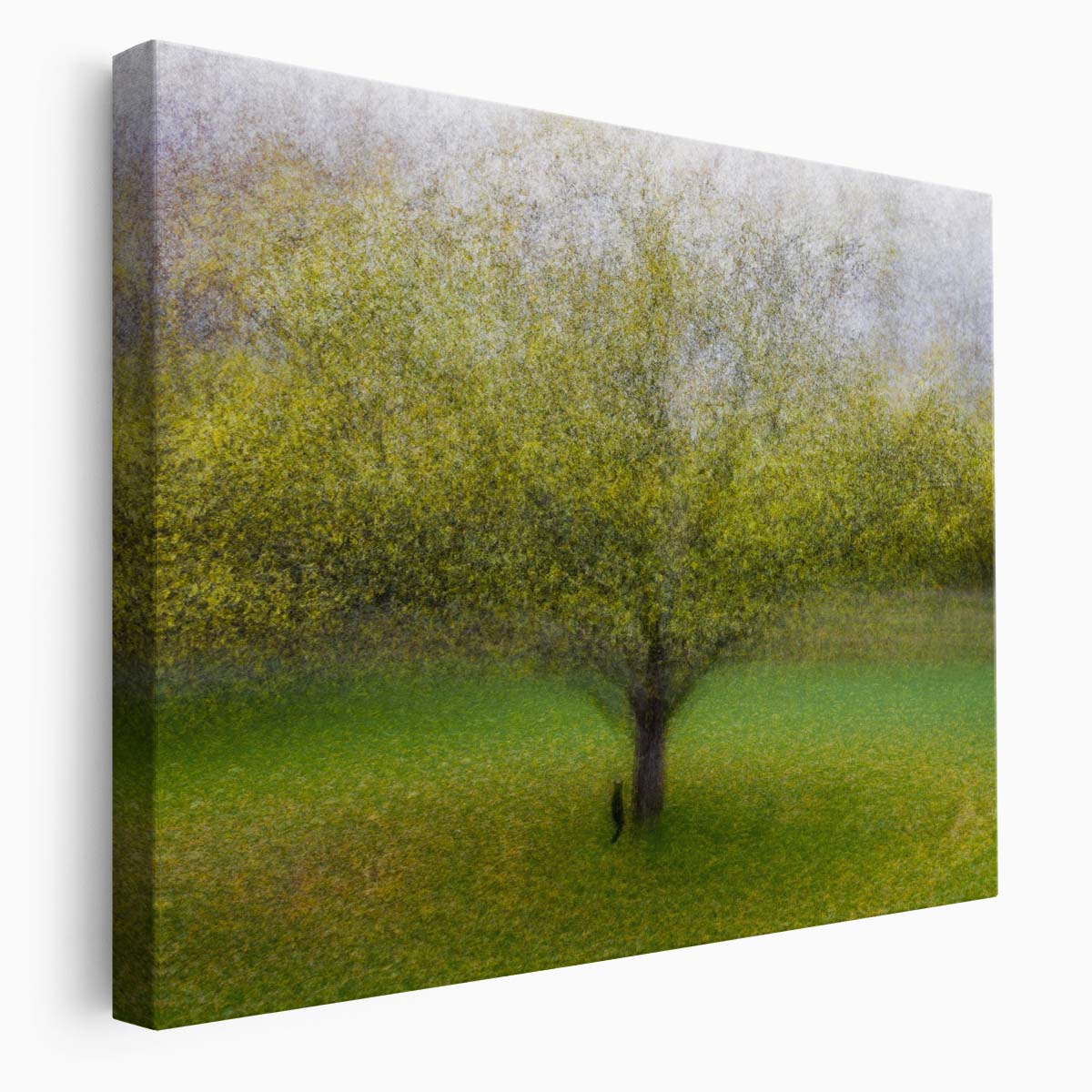 Impressionistic Cat Among Green Leaves Wall Art by Luxuriance Designs. Made in USA.