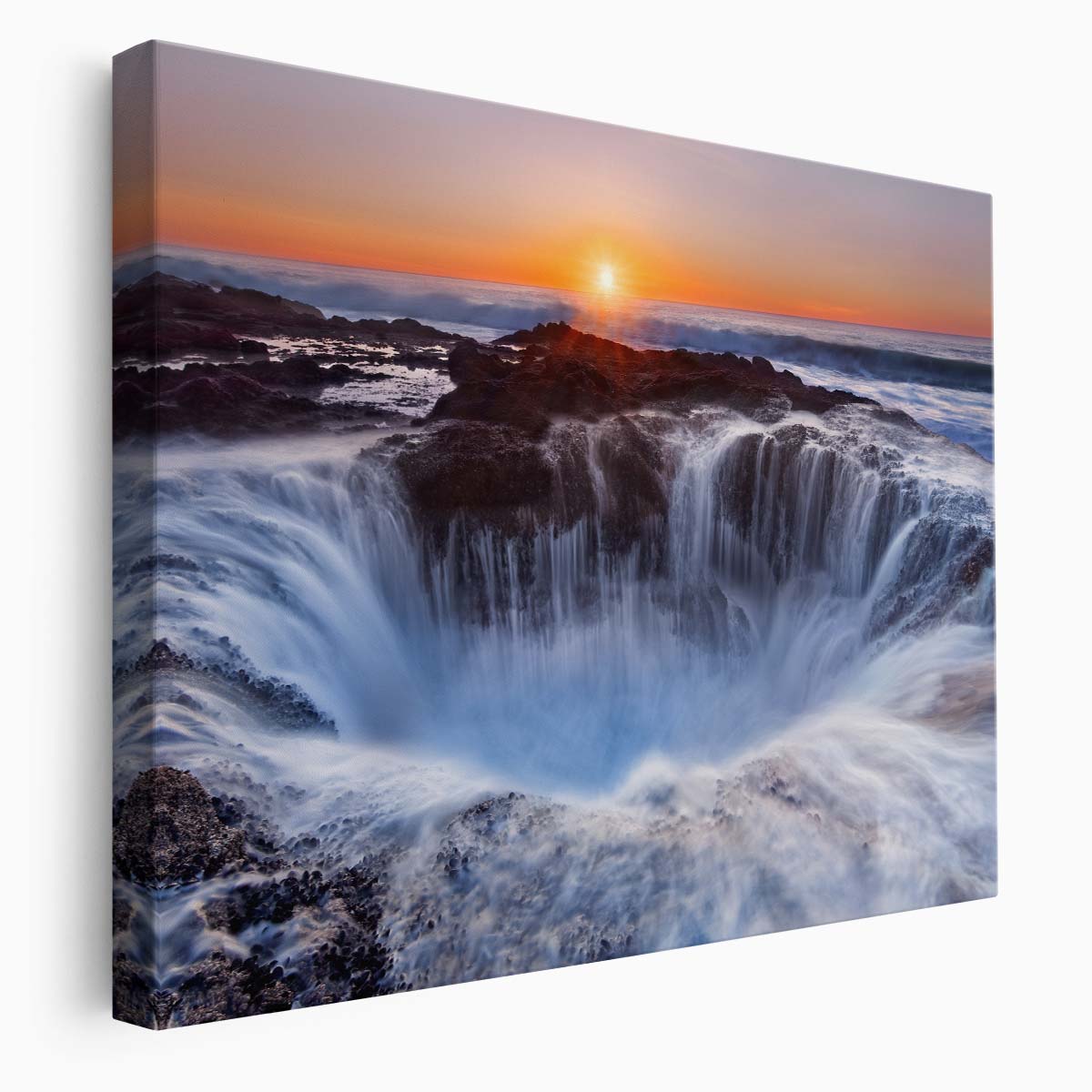 Thor's Well Oregon Silky Sunset Seascape Photography Wall Art