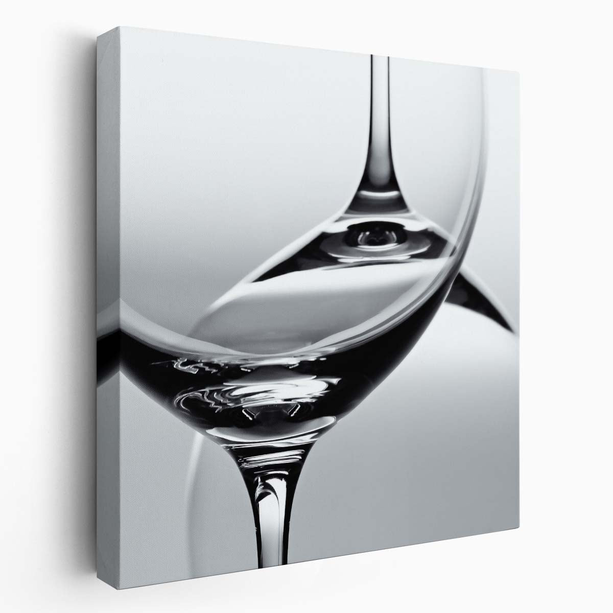 Monochrome Photography Duo of Abstract Wine Glasses Wall Art by Luxuriance Designs. Made in USA.