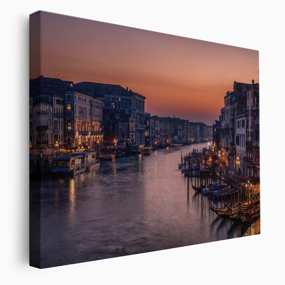 Venice Canal Sunset Romance Gondola Wall Art by Luxuriance Designs. Made in USA.