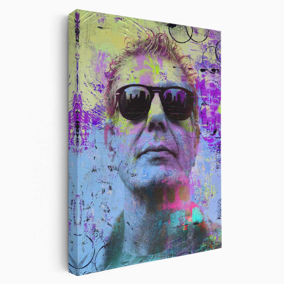 Anthony Bourdain Portrait Wall Art by Luxuriance Designs. Made in USA.