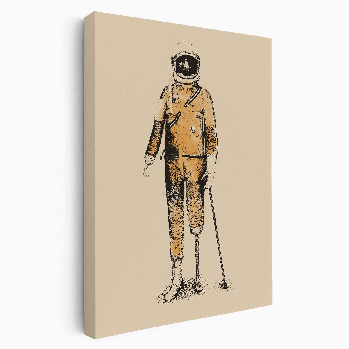 Minimalistic Space Astronaut Art Poster, Astropirate by Florent Bodart by Luxuriance Designs, made in USA