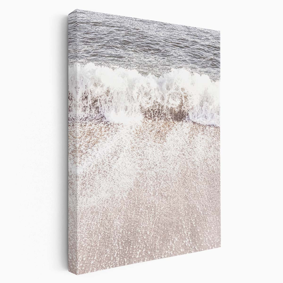Abstract Beige Coastal Seascape Ocean Waves Photography Wall Art by Luxuriance Designs, made in USA