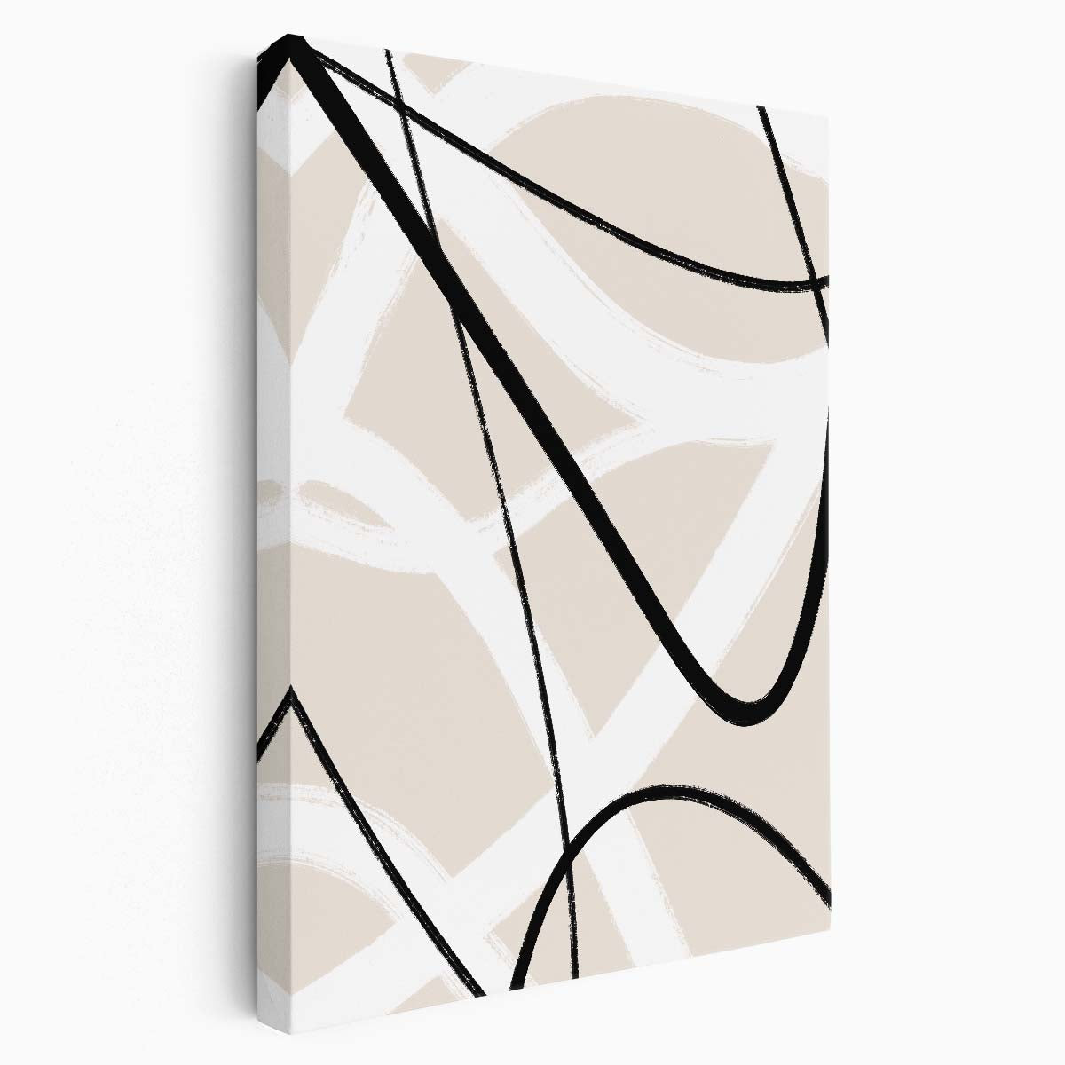 Beige Abstract Illustration Painting - Hand-drawn Graphic Art by uplusmestudio by Luxuriance Designs, made in USA