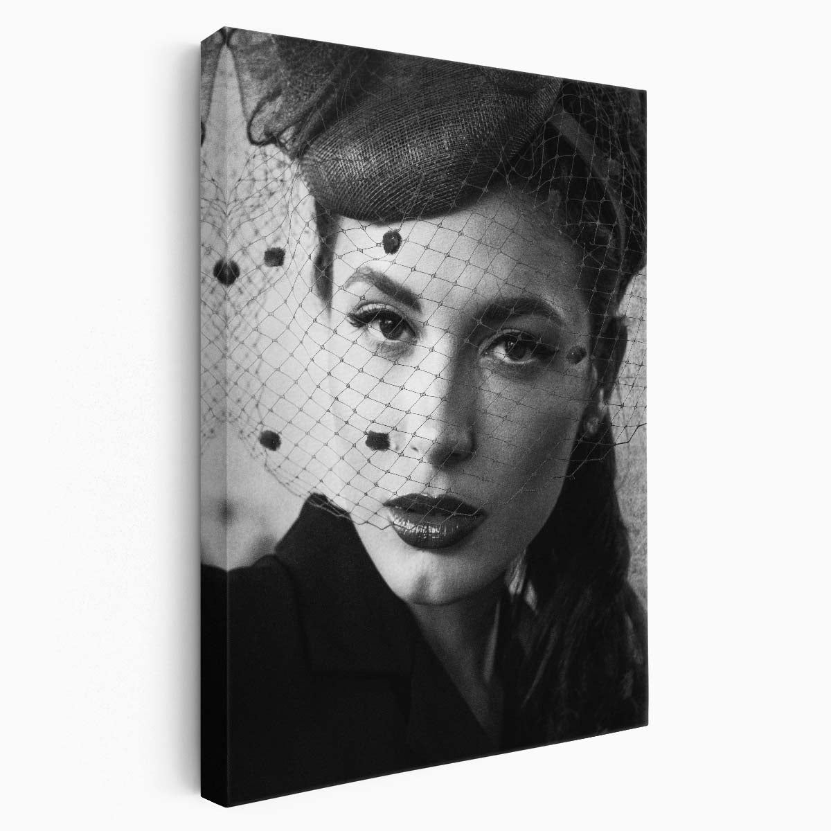 Elegant Vintage Woman Portrait in Monochrome - Nostalgic Figurative Photography by Luxuriance Designs, made in USA
