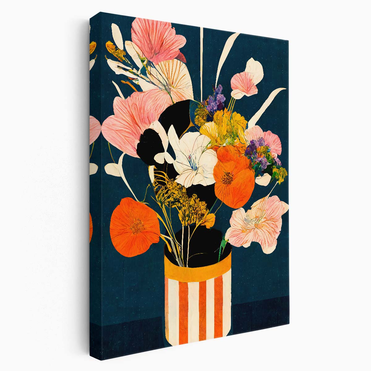 Japandi Style Colorful Floral Illustration by Treechild by Luxuriance Designs, made in USA