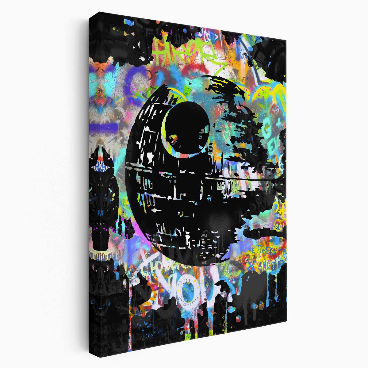 Death Star Graffiti Wall Art by Luxuriance Designs. Made in USA.