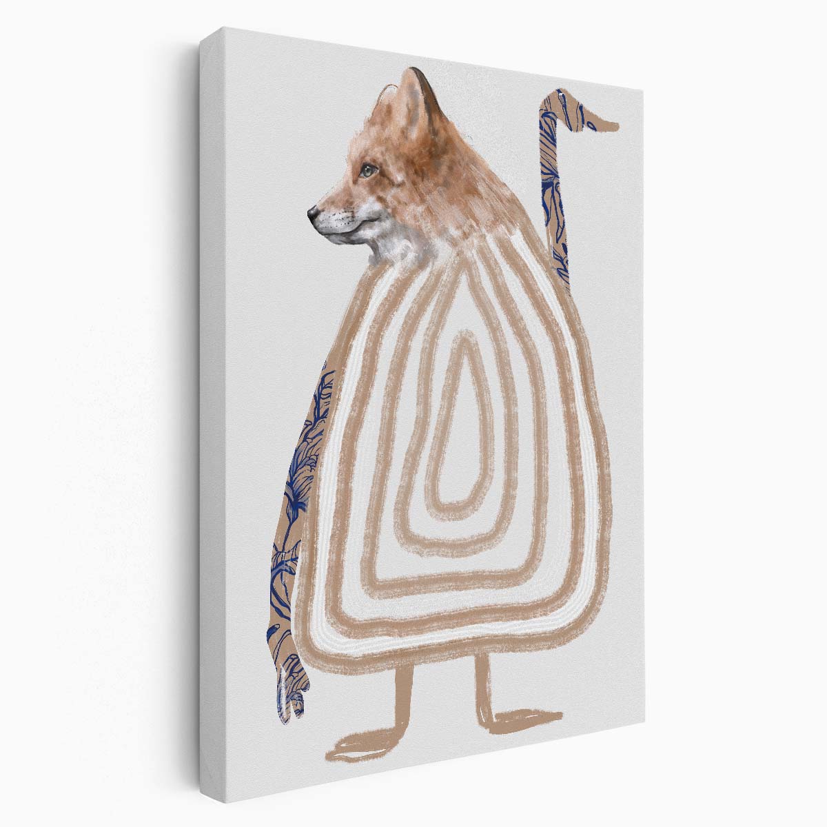 Gabriella Roberg's Bright, Illustrated Fox Wildlife Art, Animal Portrait by Luxuriance Designs, made in USA