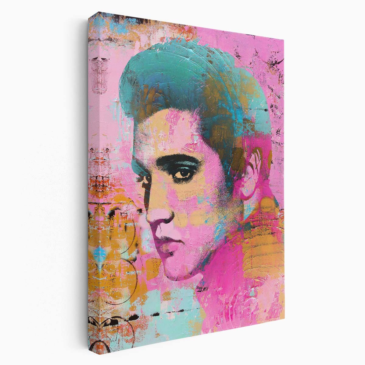 Elvis Presley Portrait Graffiti Wall Art by Luxuriance Designs. Made in USA.