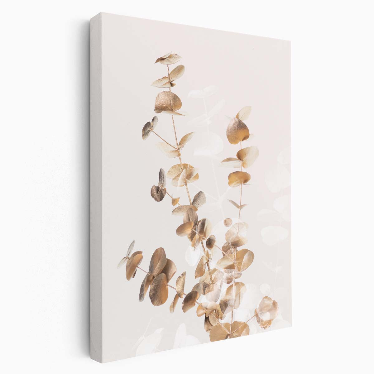 Golden Eucalyptus Plant Photography , Double Exposure Still Life Art by Luxuriance Designs, made in USA
