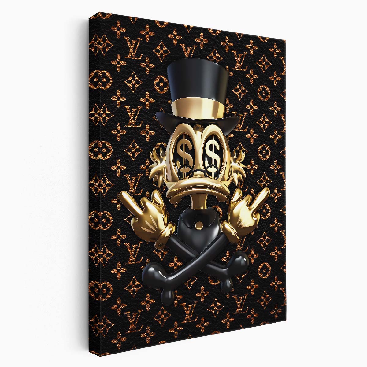 Gold Scrooge McDuck Wall Art by Luxuriance Designs. Made in USA.