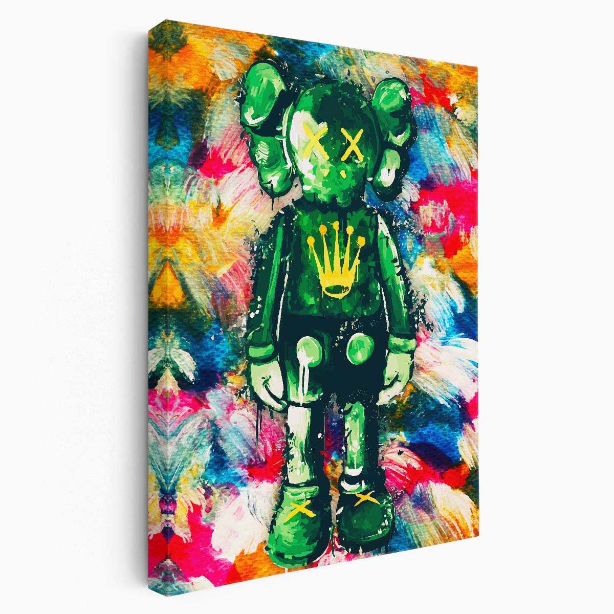 Green Kaws Rolex Watercolor Wall Art by Luxuriance Designs. Made in USA.