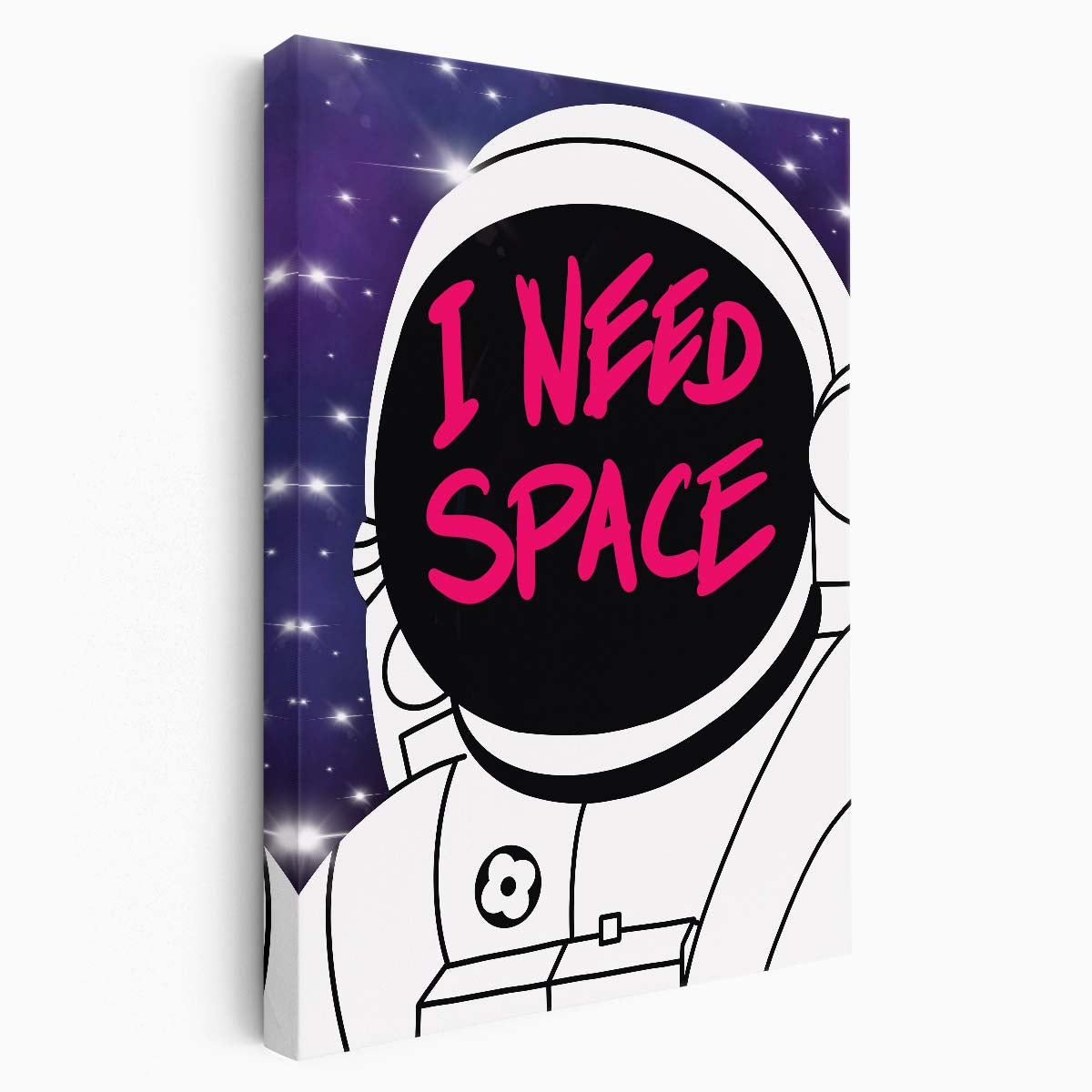 Inspirational Astronaut Space Typography Pop Art Illustration by Luxuriance Designs, made in USA