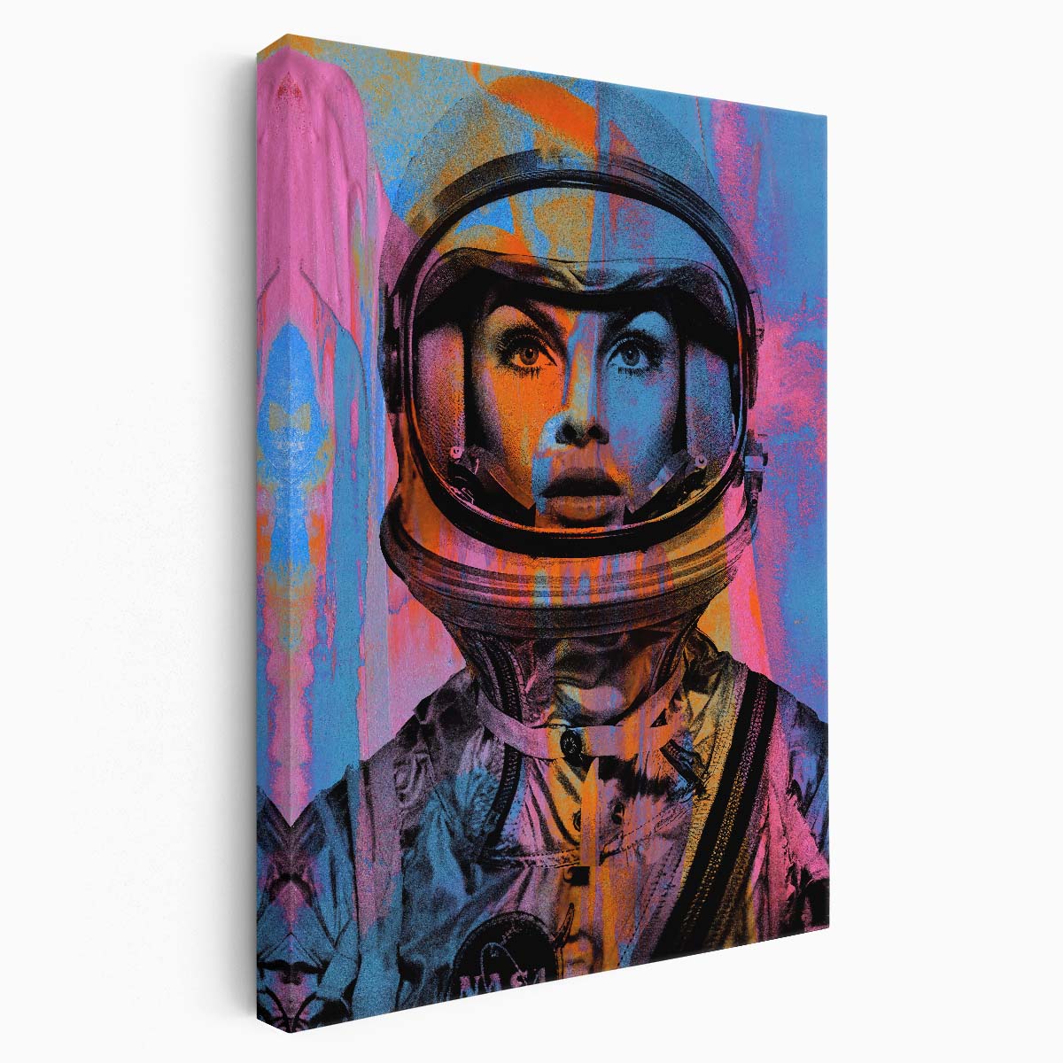 Jeannie Shrimpton Girl Astronaut 60s Space Age Wall Art by Luxuriance Designs. Made in USA.