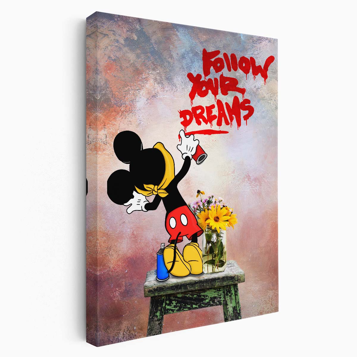 Mickey Mouse Follow Your Dreams Wall Art by Luxuriance Designs. Made in USA.