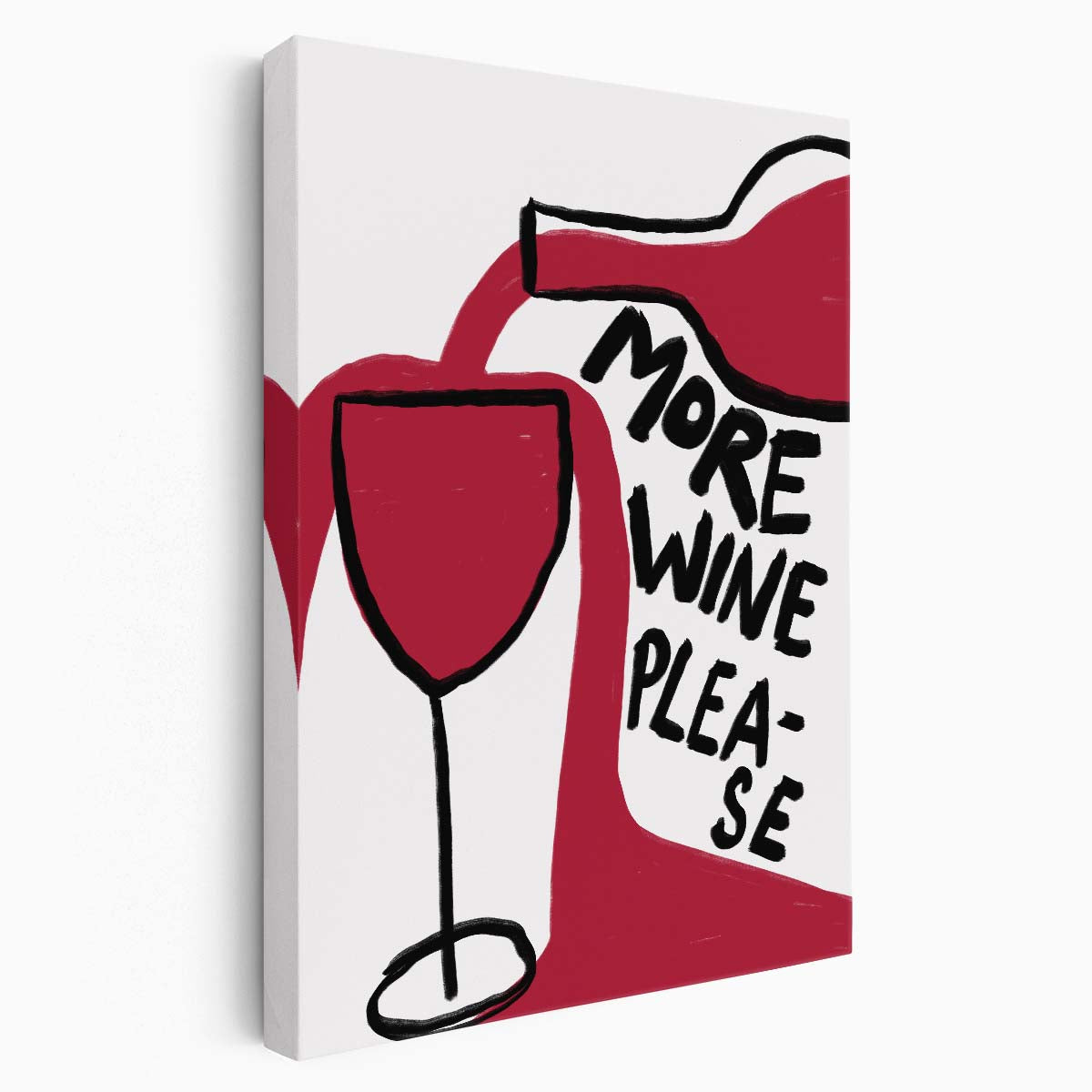 Inspirational Wine Typography Illustration for Kitchen Decor by Luxuriance Designs, made in USA