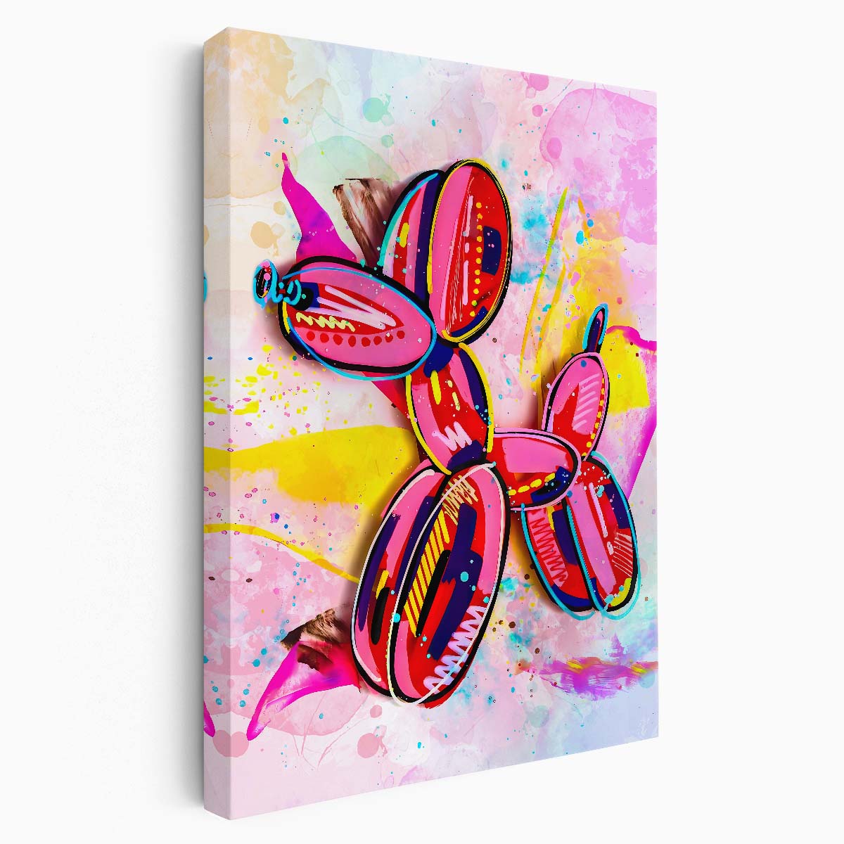 Pink Balloon Dog Graffiti Wall Art by Luxuriance Designs. Made in USA.