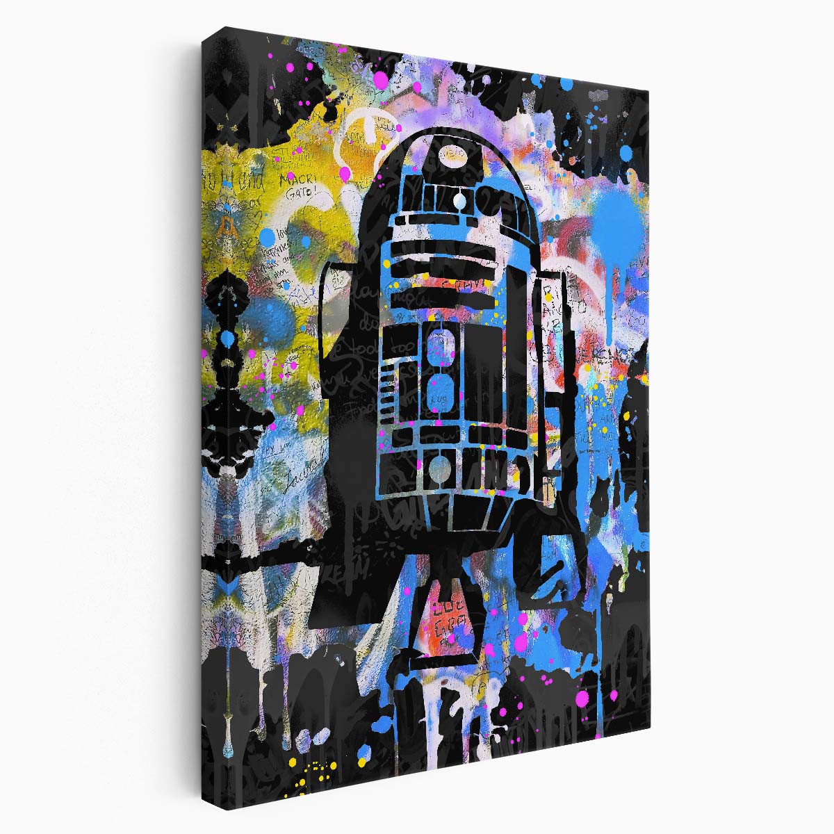 R2D2 Star Wars Graffiti Wall Art by Luxuriance Designs. Made in USA.