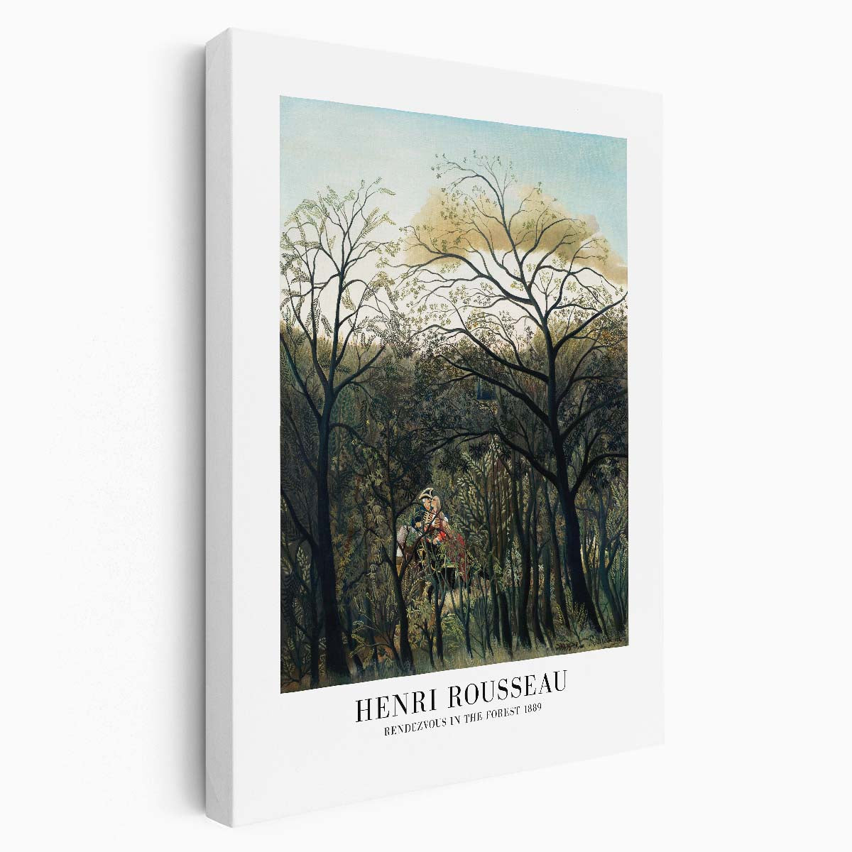 Romantic Forest Rendezvous - Acrylic Illustration by Master Artist Henri Rousseau by Luxuriance Designs, made in USA