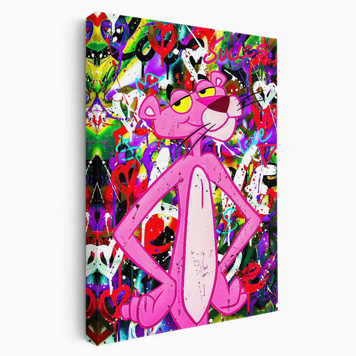 Retro Pink Panther Graffiti Wall Art by Luxuriance Designs. Made in USA.