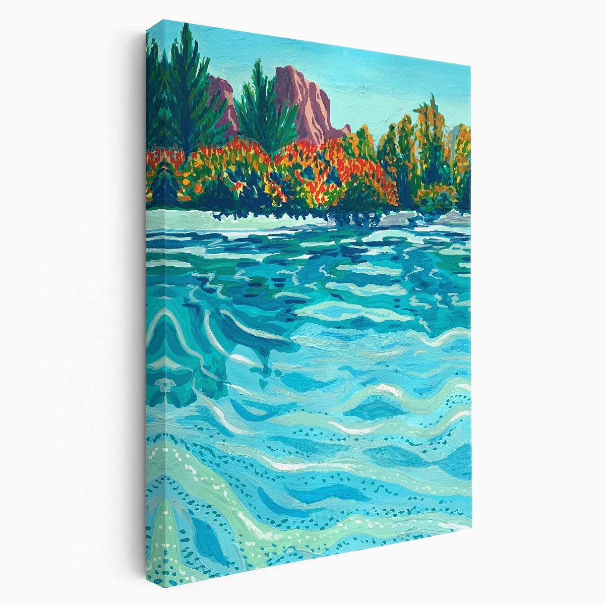 Sedona Arizona Vibrant Gouache Landscape Illustration Artwork by Luxuriance Designs, made in USA